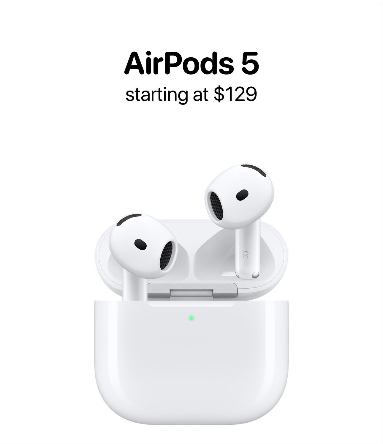 AirPods 5 with charging case